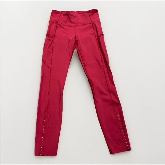 Lululemon Fast Free Tight II Leggings 6 Star Ruby Reflective Nulux 25" Pockets - Picture 7 of 15